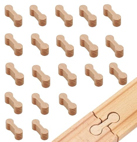 Lot de 20 accessoires de chemin de fer en bois, accessoires de chemin de fer en bois, accessoires Brio, rails de chemin de fer en bois, pour enfants, connecteurs de rail Lego, connecteurs de rail de