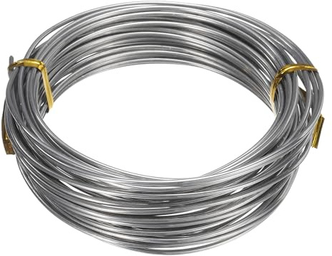 sourcing map Alambre de acero inoxidable de calibre 13 de 1,8 mm, 10 m, alambre suave para esculpir artesanía, alambre artístico, resistente al deslustre, alambre de joyería para hacer joyas,
