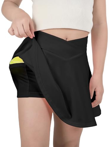 Mädchen-Tennisrock Sportliche Röcke mit kurzen Innenhosen und Taschen, Tennisrock mit hoher Taille, Kinder-Golf-Mini-Röcke (DE/NL/SE/PL, Alter, 8 Jahre, 10 Jahre, Regular, schwarz)