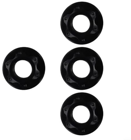 Set mit 4 M10 Fahrrad-Fixie-Radmuttern, kompatibel mit Standardachsen und aus Aluminiumlegierung (schwarz)