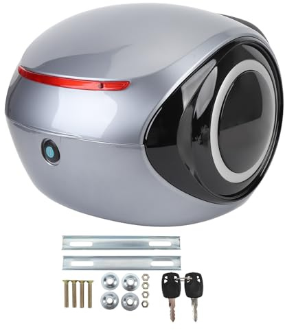 Xiuganpo Bauletto universale per moto, 32L Motorcycle Trunk Storage Carrier Case con rivestimento in cotone rimovibile, schienale per i passeggeri, Scatola di coda per moto Scooter