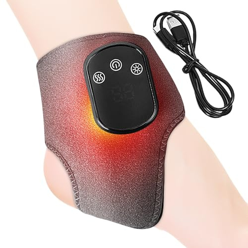 Aparato de masaje para pies – Terapia de calentamiento inalámbrico para aliviar los tobillos, relajación muscular recargable, recuperación deportiva, gimnasio, dolor, ejercicios, bienestar