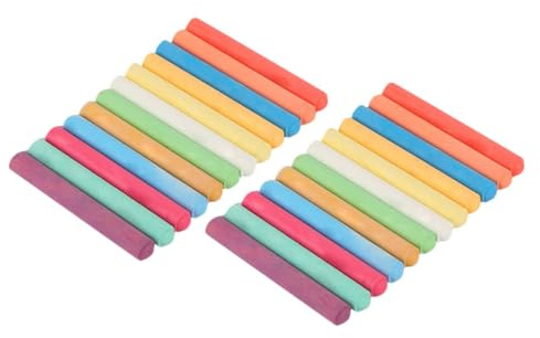 Supvox Staubfreie Kreide, Wasserlöslich aus Hochpolymer | 2 Schachteln, Bunte Kreiden für Unterricht und Zeichnen, Leicht Abwischbar, 24 Stück