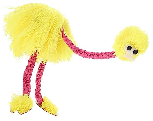 Kisangel Gelbe Plüsch-strauß-Marionette Für Junge Mädchen Puppentheater Tier-puppenspielzeug Mit Zugfaden Bewegliche Handpuppe Für Spiel Und Dekoration