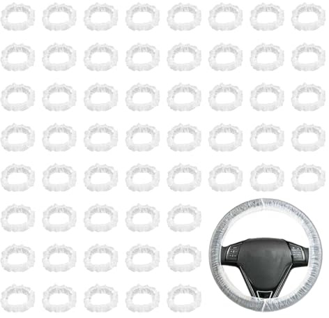 ZHYUAN 120 Piezas Funda de Volante de Coche, Cubierta de Volante de Plástico Elástica, Coche Plástico Protector Volante, Adecuado para la Mayoría de los Volantes de Automóviles