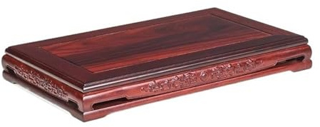 Supporto rettangolare per piante per esposizione di sequoia, piccolo vaso con piedistallo per bonsai e porta teiera, vetrina durevole per piante da interno ed esterno