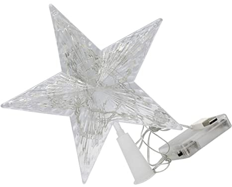 TOPPERFUN Weihnachtsbaumspitze LED Stern mit Bunten Lichtern Dekorative Christbaumspitze Batteriebetrieben oder USB für Festliche Weihnachtsdekoration