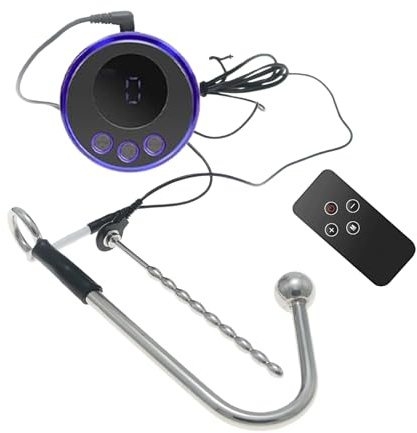 BDSM Elektro Shock Anal Hook Anal Plug Sex Toys Elektrische Stimulation Edelstahl Harnröhren Dilator Metall Analhaken Set Mit Host Penis Plug Prostata Masturbation Sexspielzeug für Männer(C)