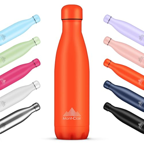 LO Botella Térmica Acero Inoxidable, Isotérmica, sin BPA, 750 ml | Conserva Bebidas Frías 24 Horas y Calientes 12, Doble Pared, Tapa Antifugas, Reutilizable para Deporte, Naranja