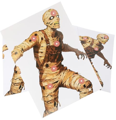 FQH 10 Stück Papier-Skelett-Zombie-Zielscheiben – 15.7 x 17.7 Zoll große Zombie-Zielscheiben für den Schießstand, ideal für das Training mit Pfeil und Bogen sowie Luftgewehr im Innen