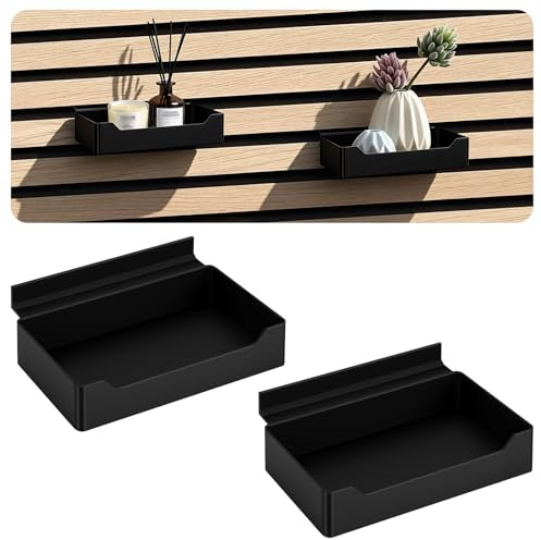 Meetory Tillbehör för akustiska paneler – väggarrangör, vägghyllor för lameller, väggpaneler, vardagsrum, sovrum, kontor, kök, 15 x 9,4 x 5 cm