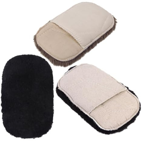 Healeved Lot de 3 Moufles Nettoyeurs de Pieds en Tissu Doux, Grosse Taille Épaisse, Multifonction pour Cirage et Polissage Chaussures Cuir, Vestes et Paquet, Kit Couleur Aléatoire