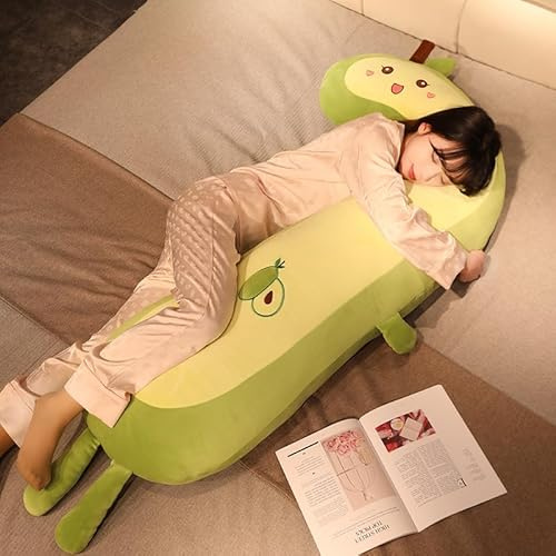 JORCEDI Kuscheltier XXL SüßE Lange Avocado, Pfirsich PlüSchtiere, Ergonomisch Geformtes Schlafkissen, Weich Und Bequem Kuschelkissen FüR Kinder, Erwachsene Und Schwangere XXL Squishy (120cm,Avocado)