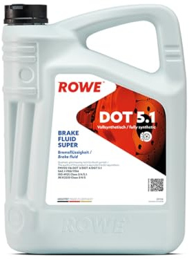 ROWE - 5 Liter HIGHTEC Brake Fluid SUPER DOT 5.1 Bremsflüssigkeit - mit verbessertem Trocken- und Nasssiedeverhalten
