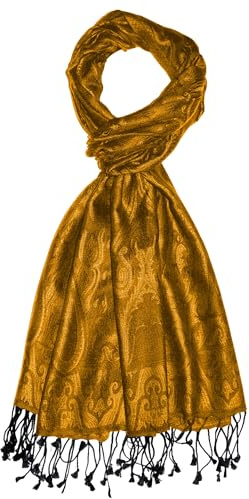 Lorenzo Cana Pashmina Schal Schaltuch jacquard gewebt 100% Seide Paisley Muster Seidenschal Seidentuch Seidenpashmina mehrfarbig 70 x 190 cm