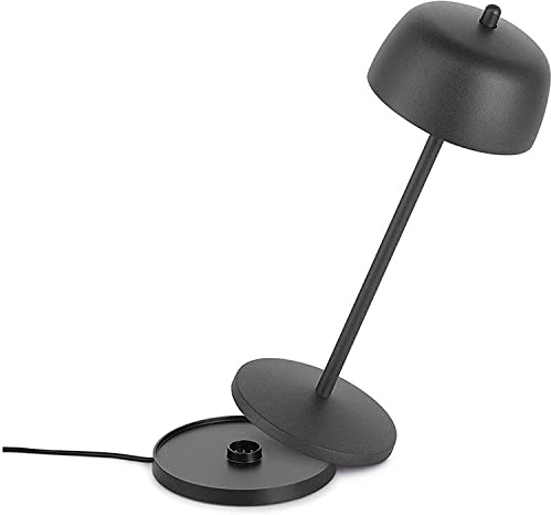 LA VILLE LUMIÈRE LVL THETA Lampe de Table LED Sans Fil Rechargeable - Lampe Dimmer pour éclairage intérieur et extérieur IP65 - Abat Jour Lampe de Chevet pour Chambre, 2700-4000K, 9-24h. (Noir Mat)