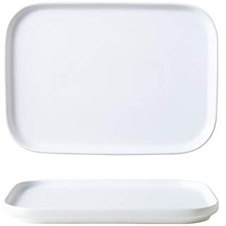 Liudan Servizio di Piatti Net Plate Rosso Piatto Creativo Nordic Prima Colazione per la Colazione Insalata Piastra Occidentale Piastra di Bistecca di Ceramica casa Servizio da tavola (Color : B)