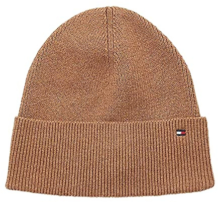Tommy Hilfiger Damen Essential Flag Beanie Strickmütze, Countryside Khaki Melange, One Size