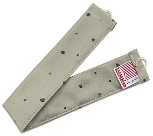 SeGaTeX home fashion Raffhalter Raffband für Wohnmobil Caravan-Vorhang Cupido Schlamm gestickte Punkte grau-grün 1 Stück