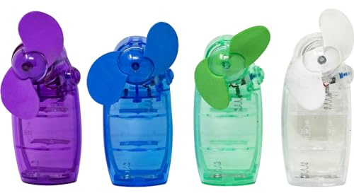 BARGAINS-GALORE Pack Of 10 Mini Breeze Fan - Portable Hand Held Hydration, Pocket Fan, Suitable For Summer | Personal Fan | Battery Operated Travelling, Outdoors | Long Life