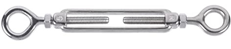 Angoily Stainless Steel Eye and Eye Turnbuckle for Rope Tensioning Adjustable Wire Tensioner Strainer Suitable for Outdoor Hanging Applications
