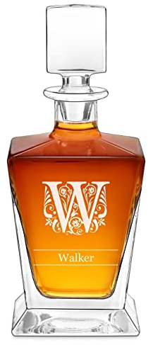 Maverton Personalised Whiskey Decanter for man, Geometric Model, Ornament | Elegant Geometric Carafe for him, Engraved Glassware for dad, Barware for Birthday, for Connoisseur