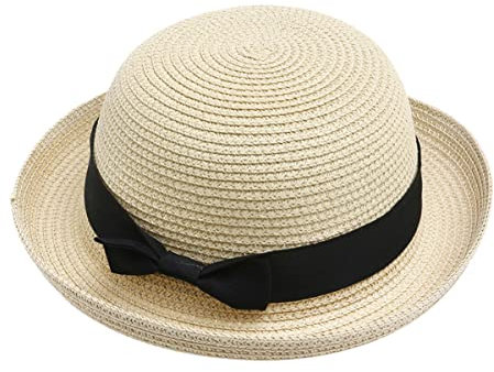 Sommer-Strohhut Für Damen Sommer-Strandkappe Strohhut Bowler-Damenhüte Und Kappen Damen-Sonnenhut Damen-Floppy-Sonnenhut Strohhut Herren-Bowlerhut Damen-Mädchen-Hut