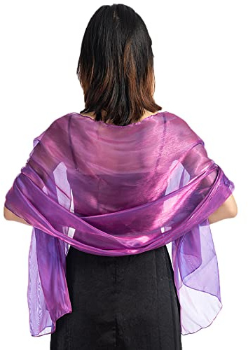 NiceYnn Elégant Echarpe Brillante Femme Châle Longue Violet