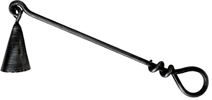 Living Ideas Handgeschmiedeter Metall-Kerzenlöscher mit gedrehter Glocke – Schmiedeeisen handgefertigter Kerzenlöscher für Zuhause – klassischer Look – schwarzes Antik-Finish