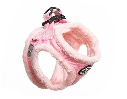 CHIARA Soft Brustgeschirr MIA, Größe XS (weiches Hundegeschirr, außen wasserabweisender Stoff, anpassbar mit Klett-Verschluss, Sicherheit durch reflektierende Sicherheitsstreifen), Farbe: Pink