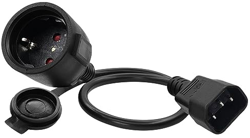 HuaLiSiJi C14 Buchse auf Schuko 16A 250V C14 auf Europa Schuko Buchse, Stecker auf CEE7, für Außen-Oder Innenbereich (0.3m)