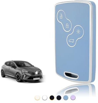 TOOMUME Funda Llave, Carcasa Llave Tarjeta Apto para Renault Scenic Clio Laguna Megane Zoe Captur Duster Espace Fluence Koleos Kadjar Kangoo Master Sandero, Cubierta Llaves Coche Mando - Smart Key