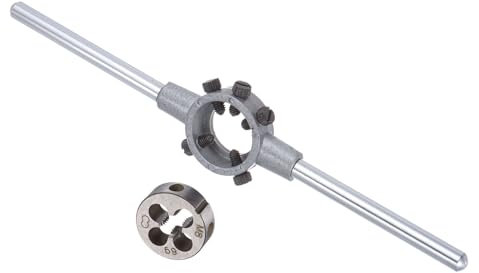 CoCud Juego de Mango de Terraja Terraja de Rosca M8x1.25 para 25mm de Diámetro Exterior/Kit de Llave para Terrajas M7-M9 - (Aplicaciones: para Reparación de Roscas) 1 Juego