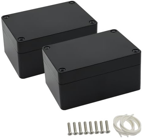 LeMotech Projekt Box ABS Kunststoff Verteilerkasten IP65 Wasserdicht Elektrische Boxen Universal Gehäuse Schwarz Außengröße 100x68x50mm(2 Stück)