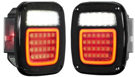 HILLAR Fanale Posteriore Luci Posteriori Universali Per Jeep Per Wrangler CJ TJ YJ JK Trailer Van Lente Affumicata Arresto Freno Indicatore Retromarcia Lampada Ingombro Fari Posteriori Auto