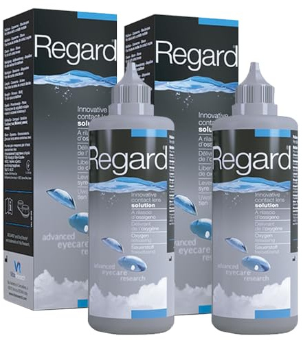 Avízor Regard 2x355ml - Solution pour nettoyer, désinfecter et réhydrater les lentilles de contact - Sans conservateur - Nettoyage à base d'oxygène - Santé complète des yeux