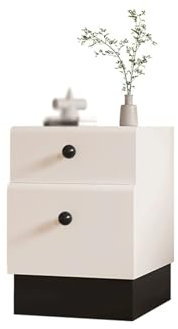 CYairong-22 Nachttisch Farblich abgestimmter Nachttisch, Massivholz-Bodenaufbewahrungsschrank, Sideboard mit Zwei Schubladen, Aktenschrank for Wohnzimmer und Schlafzimmer Kopfteil