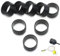 PYEUIFT 8Pcs Griffband Tennisschläger Griffband Silikon-Handgriff Fix Ringe Stretchy Schlägerhandgrif Farbiger Gummiring Tennisschläger Silikonband(Schwarz)
