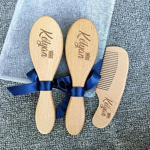 Personalisierte Baby-Haarbürste, Gravierter Name Baby-Bürste, Baby Geburt Keepsake, Cradle Cap Bürste/Taufe/Geburtstag Baby Dusche Geschenke, Geschenk for Neue Mama, Baby