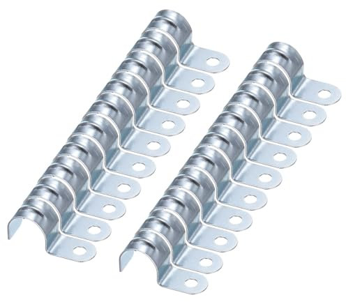 sourcing map 30pcs Conduit Clamp, EMT One-Hole Strap, U Tube Pipe Clamp, 25mm 1-Inch Pipe Dia, 8mm 5/16 Inch Hole Dia Rigid Pipe Strap, U Shaped Bracket for Tube Hose Wire Cord Fixing