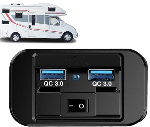 Presa Per Caricabatterie USB - Presa Di Corrente A 2 Porte, Accessorio Di Ricarica Essenziale | Adattatore Per Auto QC3.0 Resistente All'acqua, Perfetto In E Barche, Mantiene I Dispositivi Alim