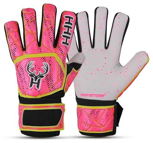 HHH Football Goalkeeper Gloves For Boys, Kids Youth Adult Soccer Goalie Gloves with 4mm Latex Finger Spine Protection Super Grip Palm Goalkeeping Gloves