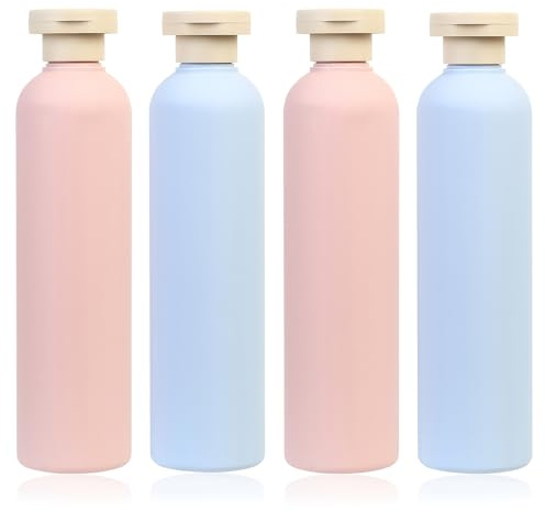 4 Stk Reiseflaschen zum Befüllen 260ml, Shampoo Flaschen zum Befüllen Reisen Squeeze Flasche, Auslaufsicher nachfüllbare Reisebehälter, Reisegröße Reiseflaschen Set für Shampoo Lotion Duschgel