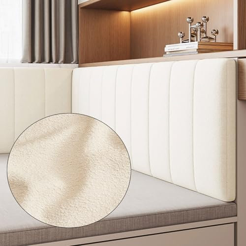 Aocet 6PCS Wandpolster Wandkissen Teddysamt Selbstklebend mit 45mm Polsterung - Bett Kopfteil Wandpaneele Gepolstert - Wandverkleidung - Bettrückwand Polster, Rückenpolster Wand(50x45x4.5cm)