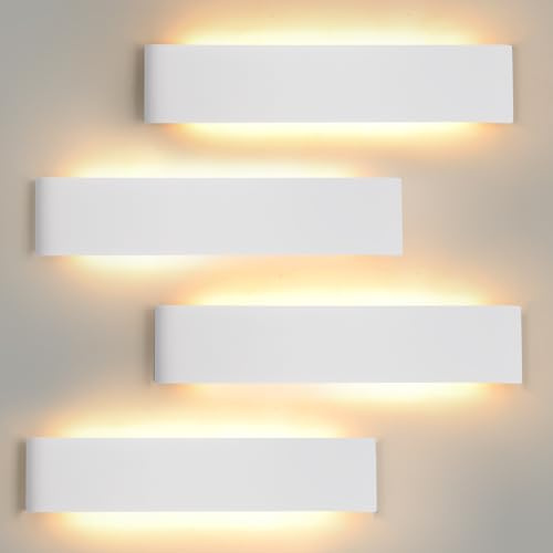 Mille Lucciole Lampada da parete a LED per interni, 4 pezzi, dimmerabile, 18 W, 28 cm, 2160 lm, lampada da parete dimmerabile, 3000 K/4000 K/6500 K, 3 modalità di colore, lampada da parete per