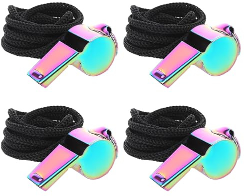 BinXiaoQin Schiedsrichter Pfeife,Trillerpfeife Sportunterricht mit Bänder,Trillerpfeife Laut Notfall,Trillerpfeife Kinder Edelstahl Lanyard,Whistle für Fussball Trainer,Schiri,Emergency,Hundetraining
