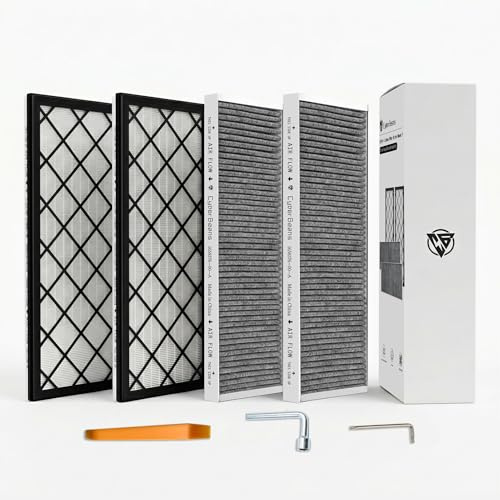 CYBERBEANS Air Conditional Replacement with Activated Carbon for Tesla Model Y External HEPA Cabin Air Intake Filter Accessories 2020-2024/2025/2026Juniper Upgraded Version(4 Pack)