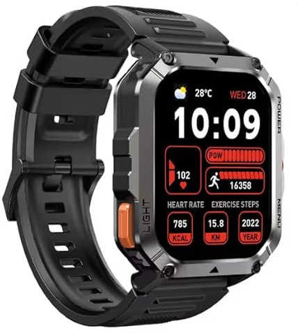 2025 nuevo impermeable resistente al agua reloj inteligente W70 Pro 900mAh robusto reloj inteligente para exteriores con luces de emergencia, brújula