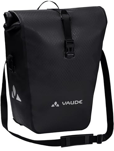 VAUDE Fahrradtasche für Gepäckträger Aqua Back Single 1 x 24 L, Hinterradtasche wasserdicht, Fahrrad Gepäckträgertasche hinten, einfache Befestigung – Made in Germany, black