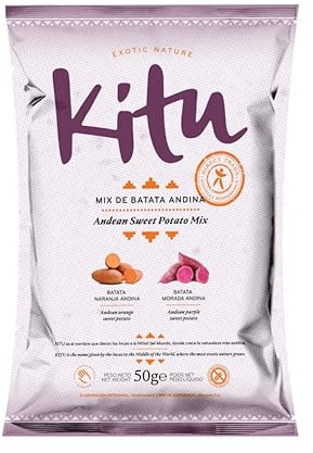 NULTHY Pack 2x50g - Chips de Batata Andina KITU | Vegano, Sin Aditivos, 50% Menos Grasa, Snack Crujiente Premium